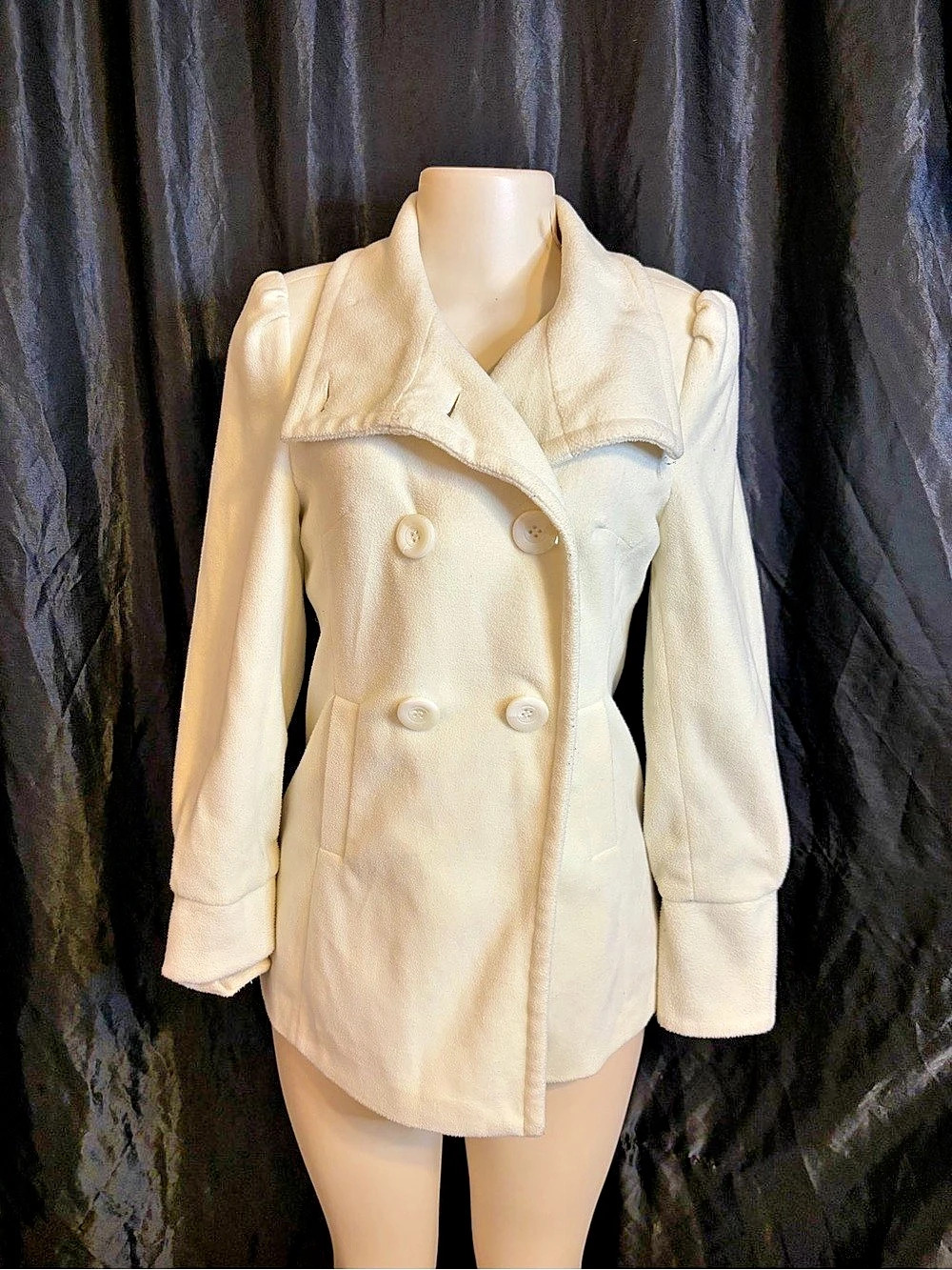 Ci Sono Cream Pea Coat Size Small